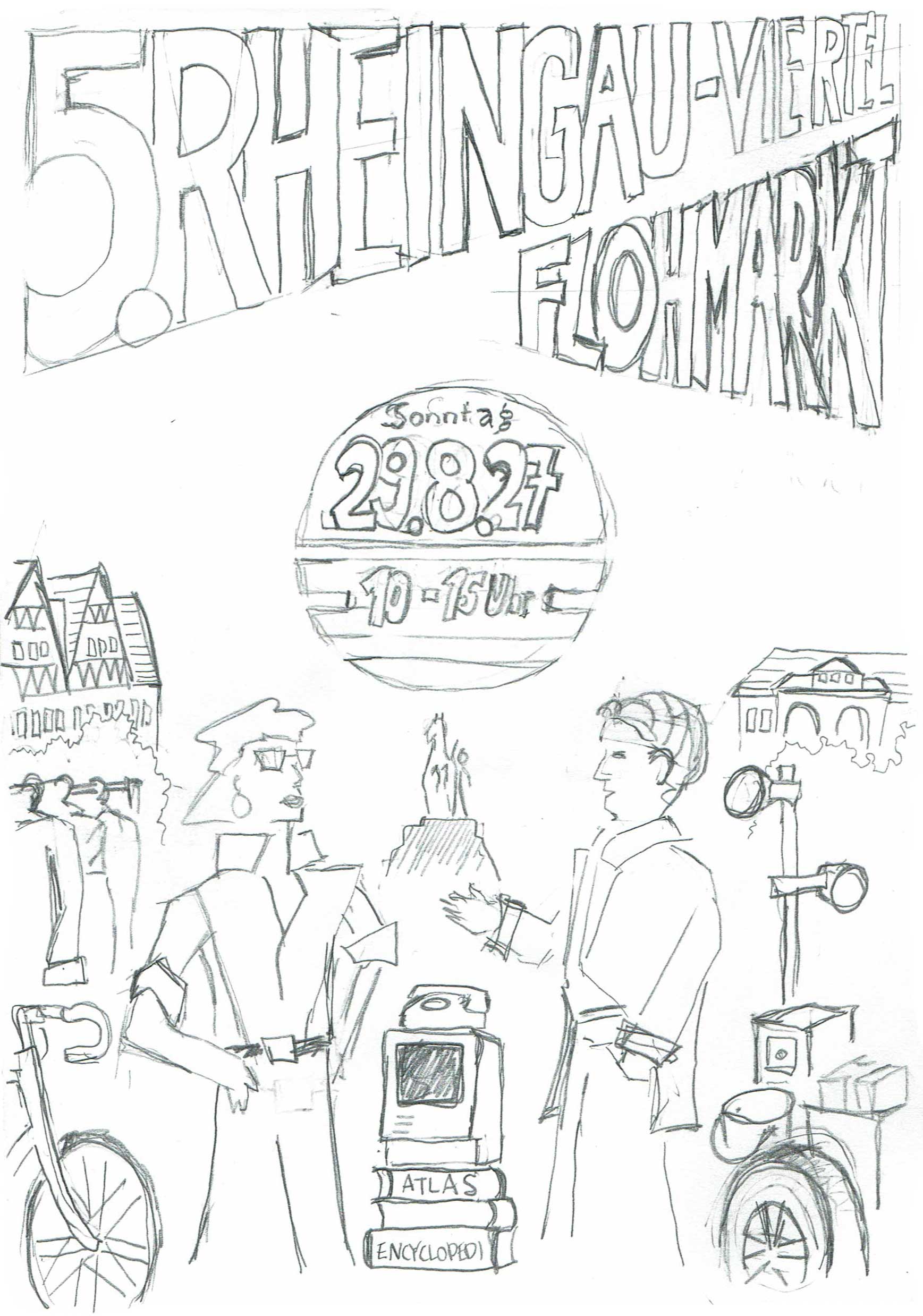 Flyer-Entwurf 5. Rheingau-Viertel-Flohmarkt 2027
